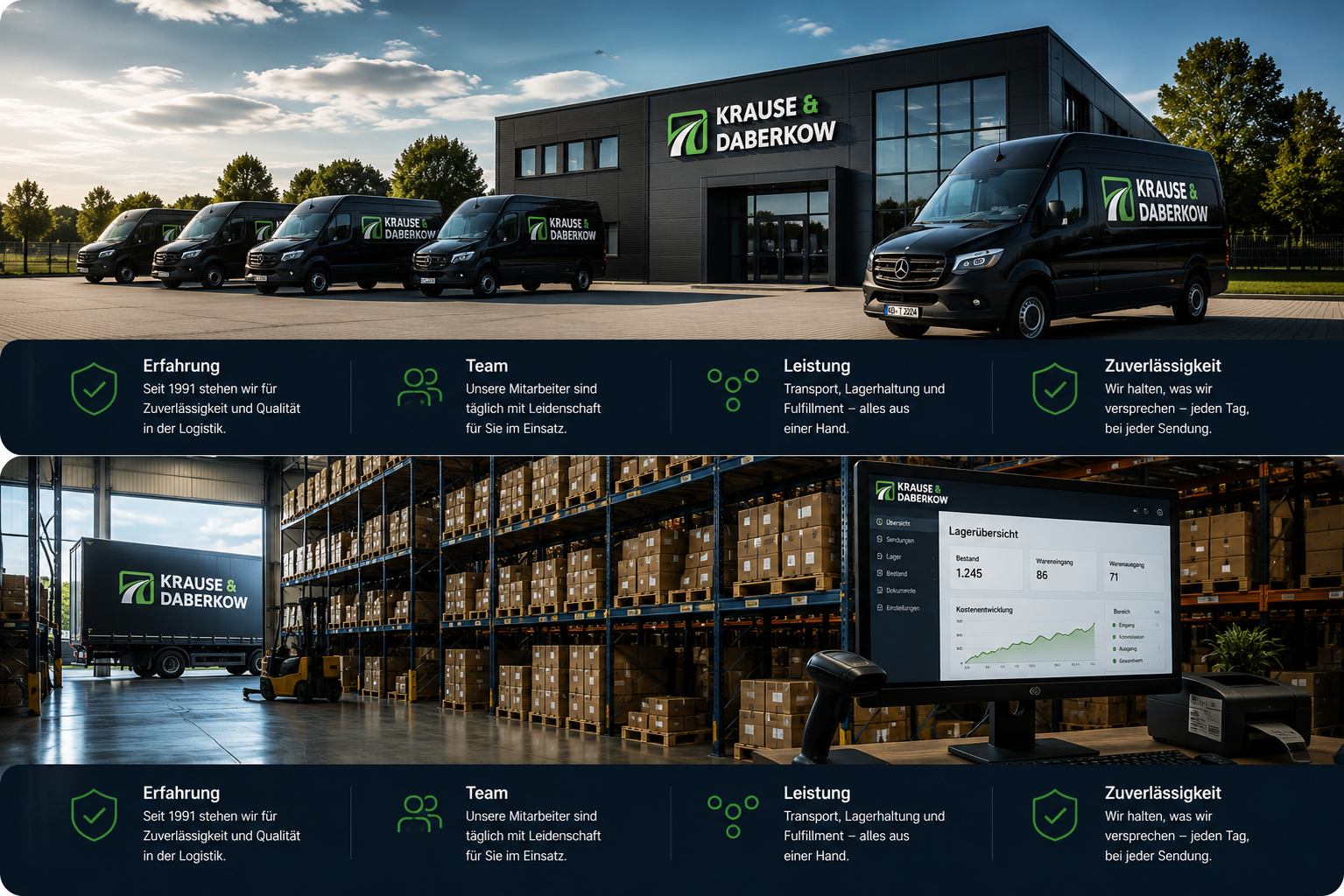 KD-Transporte Team mit Transportern